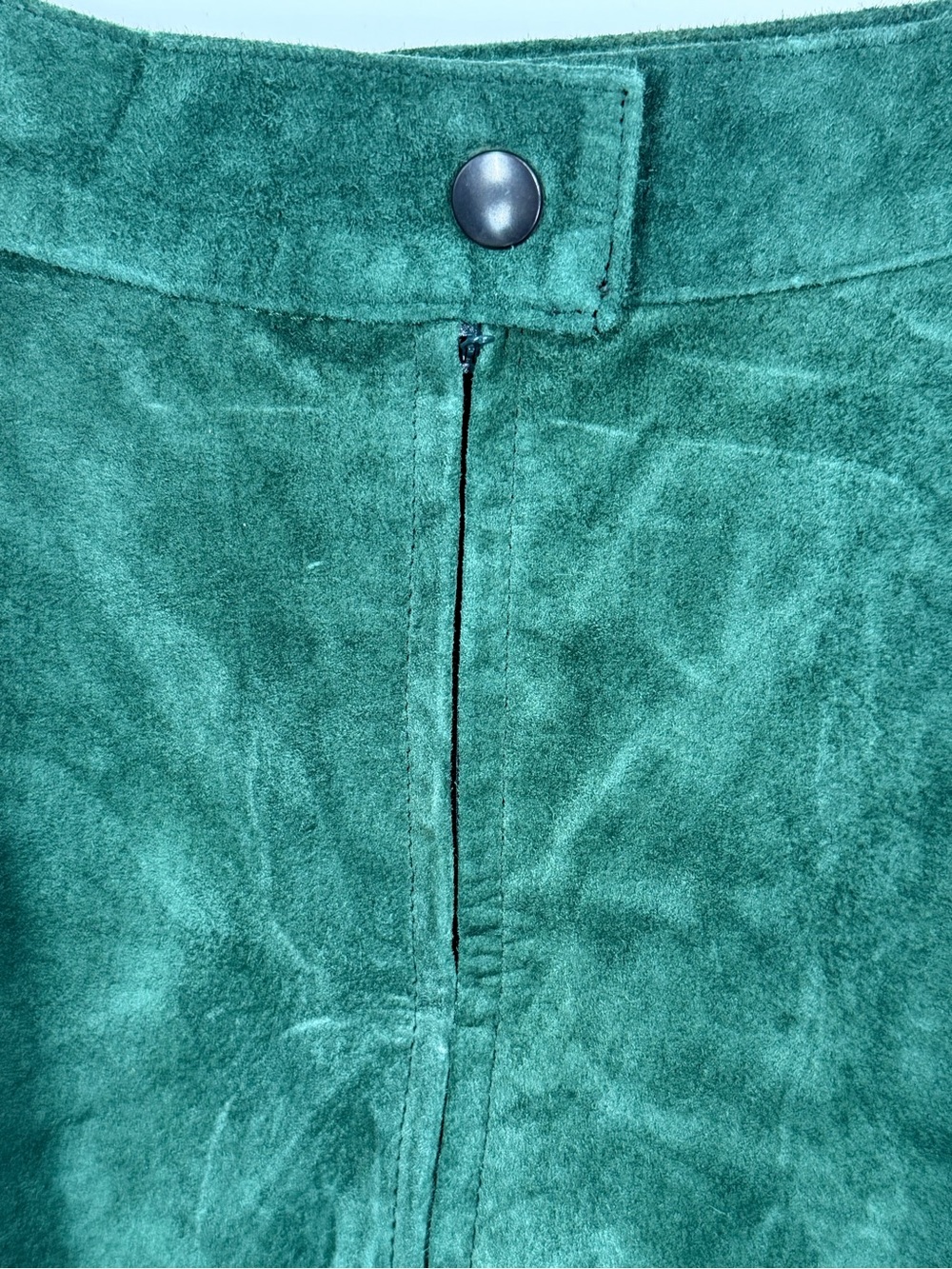 Bagatelle Vintage Suede Leather Midi Skirt A-Line 12 Equestrian Dark Academia - Picture 7 of 13